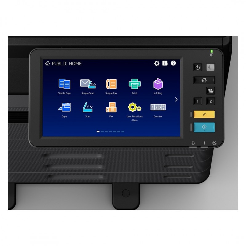 Cận cảnh màn hình cảm ứng điều khiển dùng chung trên Toshiba e-STUDIO6538A